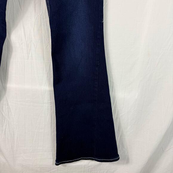 True Religion Jeans Women's W30 Dark Blue Joey Low Rise Flare Leg Flap Pockets - Picture 2 of 12